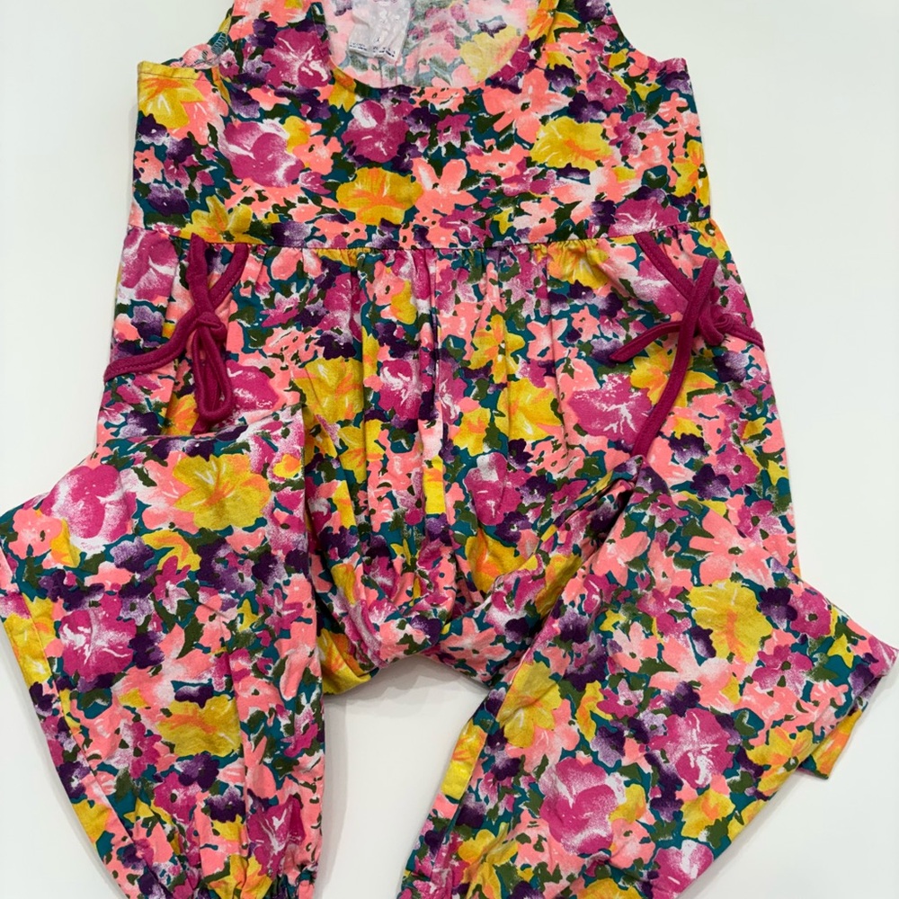Vintage Floral Sleeveless Jumpsuit